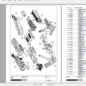 Liebherr Crawler Crane LR1300 300 ton 138235 Spare Parts Catalogue Operating Manual Technical Information 7