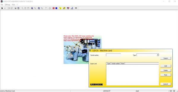 Liebherr Lidos COT LBH LFR LHB LWE LWT Online EPC Service Document Updated 01.2022 DVD 2