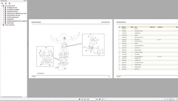 Linde Forklift D10 D10AP AP B 1163 00 Spare Parts Catalog 11638010000 2019 DE 2