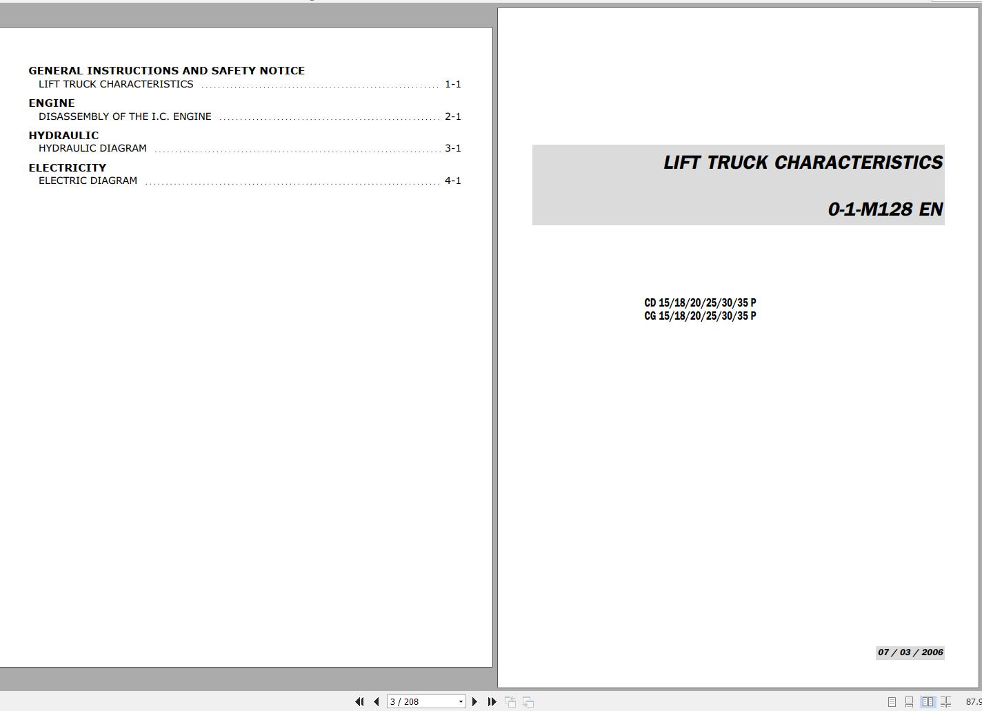 Manitou Telehandler CD CG 15 18 20 25 30 35 P Repair Manual M128EN 03 2