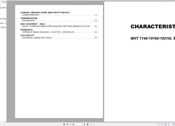 Manitou Telehandler MHT 7140 10160 10210L M Series OM 904 LA Engine Repair Manual 1