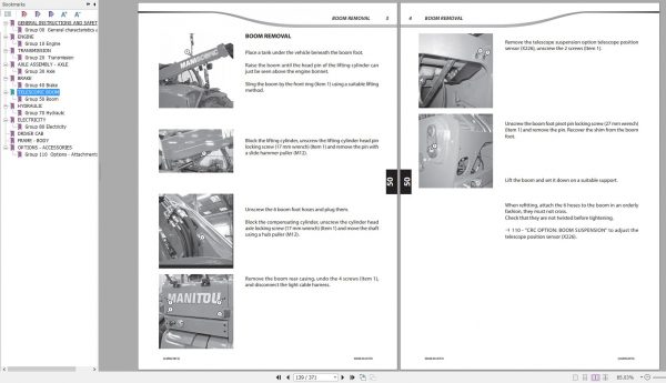 Manitou Telehandler MLT 634 120D ST4 S1 Geguine Parts Catalogue 647538EN 06 2