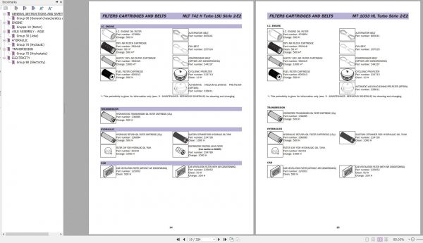Manitou Telehandler MLT 742 MLT 1033 H T LSU HLT Series 2 E2 Repair Manual M125EN 12 2