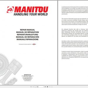 Manitou Telehandler MT 1335 ST3B Perkins 854 Engine Repair Manual M165EN 09 1