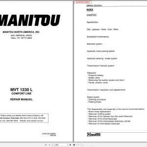 Manitou Telehandler MVT 1230 L Comfort Line Repair Manual 648001 1