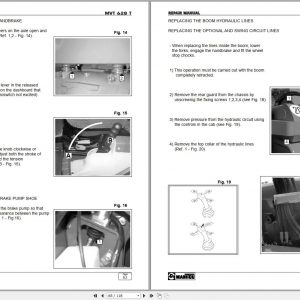 Manitou Telehandler MVT 628 T Comfort Line Repair Manual 648019EN 08 2