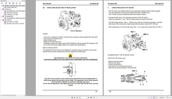 Manitou Telehandler MVT 665 675 Repair Manual M144EN 12 2