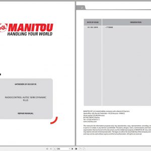 Manitou Telehandler RADIOCONTROL AUTEC DYNAMIC PLUS Repair Manual 647805EN 03 1