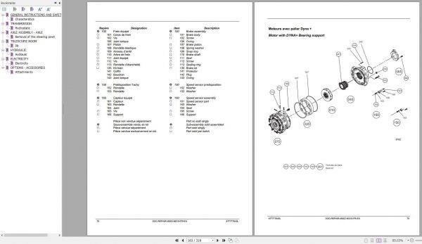 Manitou Telehandler TMT 25.25 TMT 25.20 SR TMT 25.20 C TMT 25.15 CR Serie 1 E2 Repair Manual 12 2