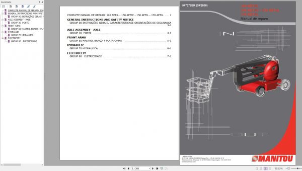 Manitou Work Platforms 100SC2 120SC2 140SC2 Repair Manual 647367EN 05 1