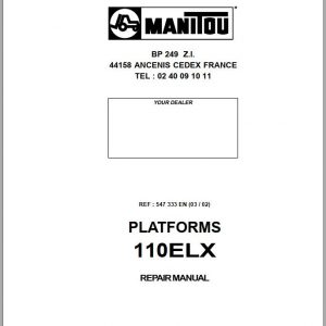 Manitou Work Platforms 110ELX Repair Manual 547333EN 03 1