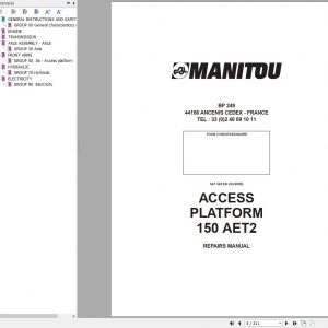 Manitou Work Platforms 150 AET2 Repair Manual 547365EN 03 1