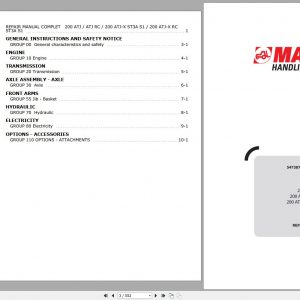 Manitou Work Platforms 200 ATJ RC 200 ATJ X ST3A S1 RC ST3A S1 Repair Manual 547387EN 03 1