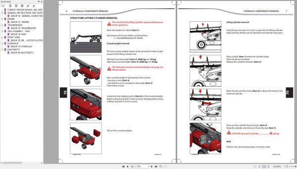 Manitou Work Platforms 260TJ 280 TJ Repair Manual 647386EN 03 2