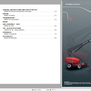 Manitou Work Platforms 280 TJ Repair Manual 647386BR 05.2014 PT 1