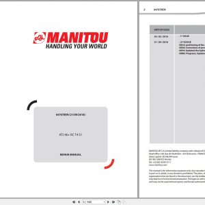 Manitou Work Platforms ATJ 46 RC T4 S1 Genuine Parts Catalogue 647678EN 09 1
