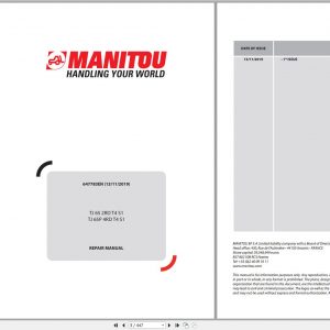 Manitou Work Platforms TJ 65 2 RD T4 S1 TJ 65 4 RD T4 S1 Genuine Parts Catalogue 647783EN 11 1