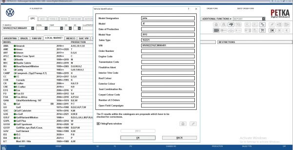 PETKA 8.3 Volkswagen Seat Skoda Audi Commercial Vehicles Porsche 12.2021 Spare Parts Catalog DVD 8