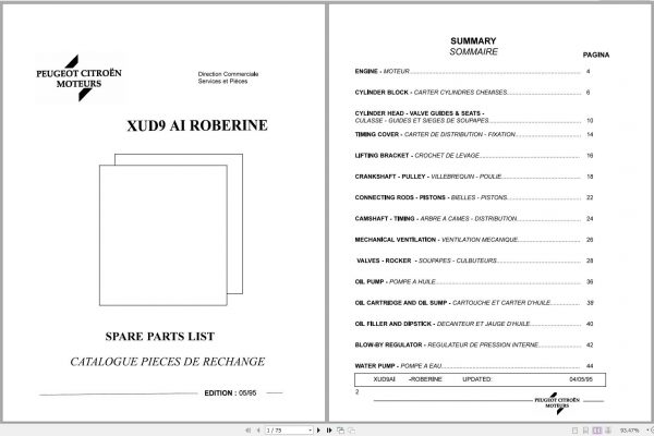 Peugeot Engine XUD9 AI Roberine Parts Catalog 2
