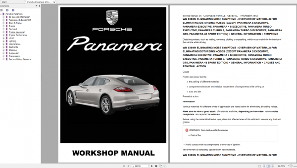 Porsche Panamera 970 Workshop Manual 2011 1