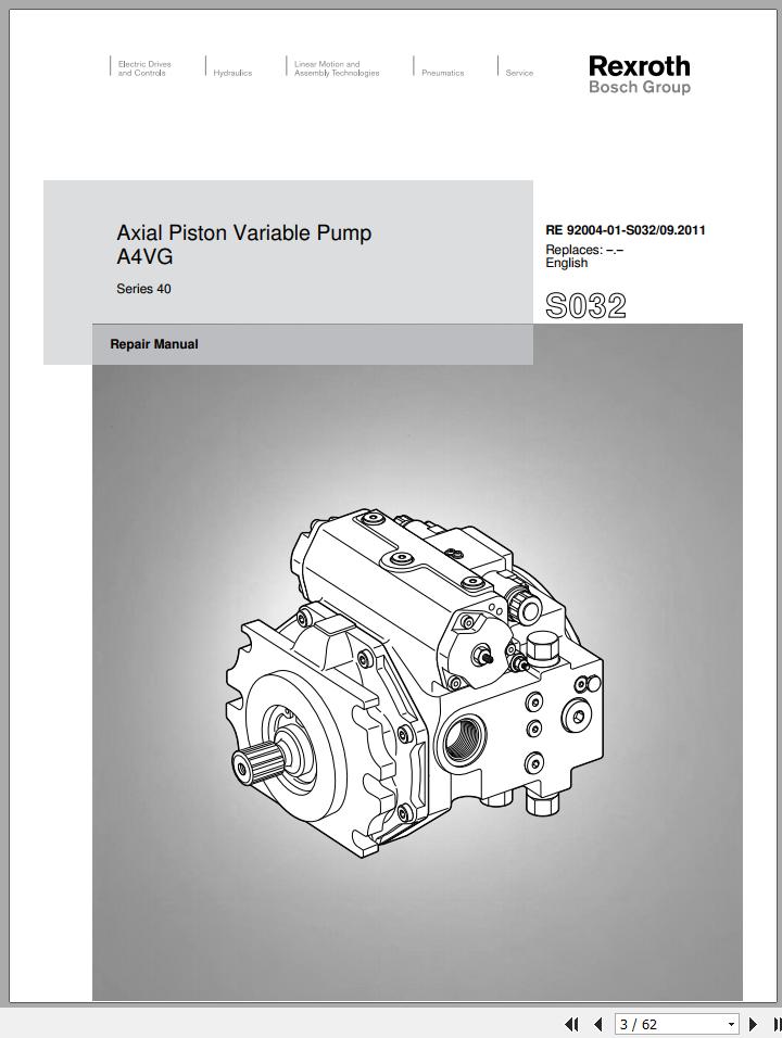Rexroth Mobile Hydraulics A6VM 28...200 63 Repair Manual CTM10079X19