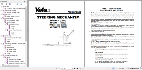 Yale Class 3 Electric Motor Hand Trucks C896 MPE060 F Keypad Service Manual 2