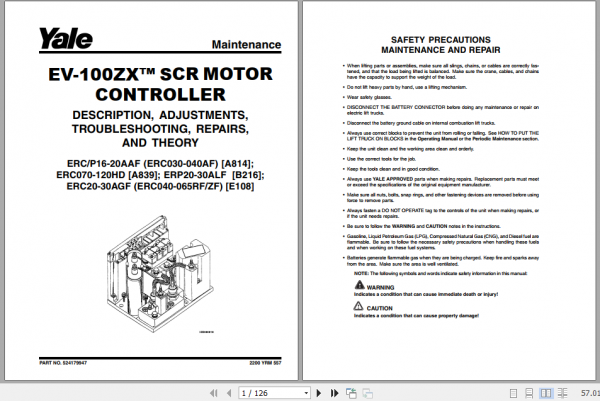 Yale Electric Motor Rider Trucks A814 ERC030AGBG Maintenance Manual 2ccb811f0db8b8c0d
