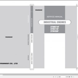 Yanmar Industrial Engines 3TNM74F 3TNV74F 3TNV80F Service Manual 0BTN4G00300 2014 1