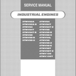 Yanmar Industrial Engines 3TNV82A 4TNV106T Service Manual 0BTNV U00102 2009 1