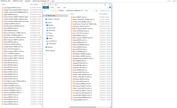 Bobcat Attachment Implement A B C P Q Z Service Library 2021 DVD 1