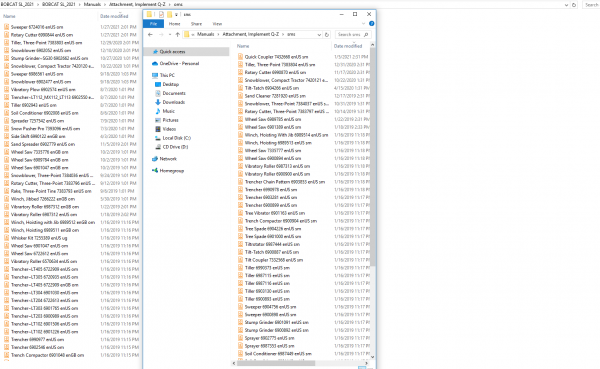 Bobcat Attachment Implement A B C P Q Z Service Library 2021 DVD 2