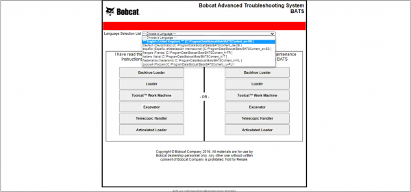 Bobcat BATS 01.2022 Advanced Troubleshooting System DVD 8