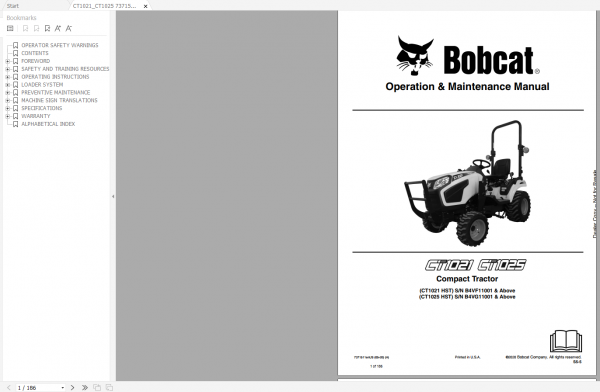 Bobcat Compact Tractor Full Models Updated 2021 Service Library DVD 2