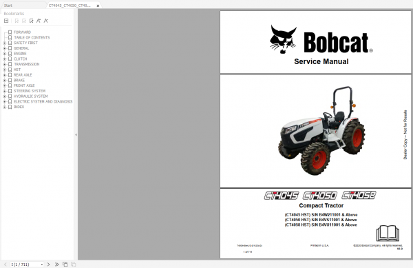 Bobcat Compact Tractor Full Models Updated 2021 Service Library DVD 3