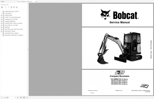 Bobcat Excavator Full Models Service Library 2021 DVD 4
