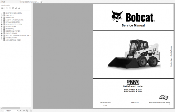 Bobcat Loaders Full Models Updated 2021 Service Library DVD 4