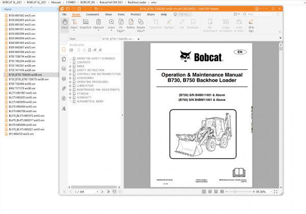 Bobcat Service Library 02.2021 Full Models Operation Maintenance 2