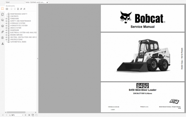 Bobcat Service Library 02.2021 Full Models Service Manual DVD 2