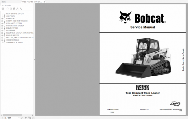 Bobcat Service Library 02.2021 Full Models Service Manual DVD 3