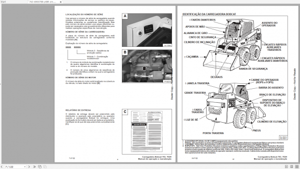 Bobcat Service Library Portuguese PT 02.2021 Operation Maintenance Manual DVD 3