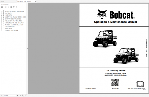 Bobcat Toolcat Utility Work Machine Full Models Updated 2021 Service Library DVD 7