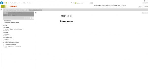 CLAAS WebTIC Offline EN 02.2022 Operator Manual Repair Manual Service Documentation EN DVD 5