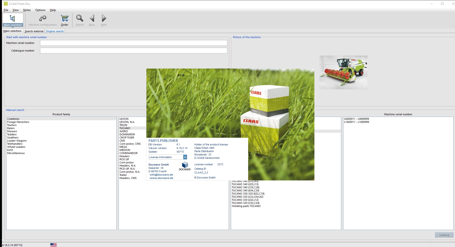 Claas Parts Doc 2.2 02.2022 Agricultural Updated 715 EPC Spare Parts Catalog DVD 1