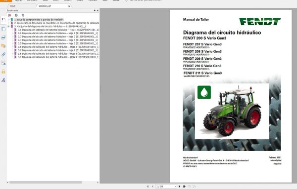 FENDT TRACTOR 17 GB PDF Updated 2022 Diagrams Operator Manual Workshop Manuals Spanish ES DVD 2