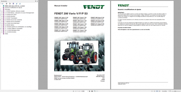 FENDT TRACTOR 20.2 PDF Diagrams Operator Workshop Manuals French FR DVD 1