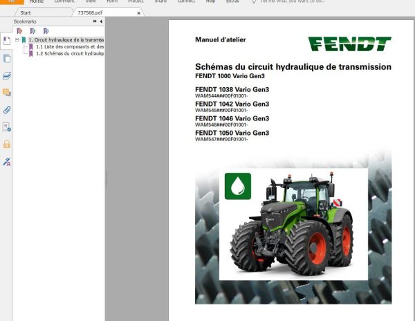 FENDT TRACTOR 22.3 GB PDF Updated 2022 Diagrams Operator Manual Workshop Manuals French FR DVD 8