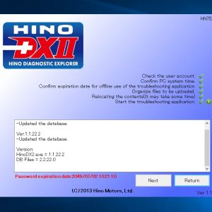 HINO Diagnostic eXplorer DX2 1.1.22.2 02.2022 Diagnostic Software 1