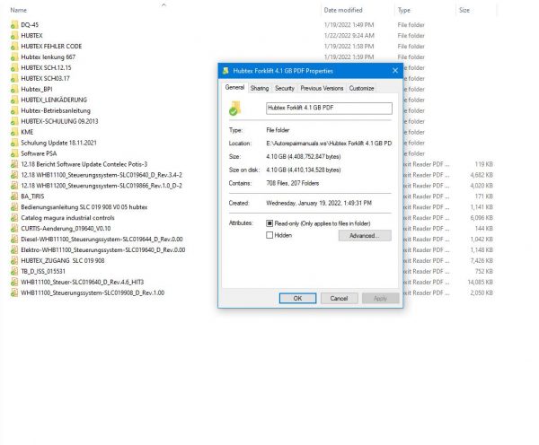 Hubtex Forklift 4.1 GB PDF German Updated 2021 Service and Part Manual DVD DE 1