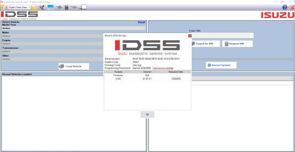 Isuzu G IDSS Diagnostic Service System 07.2021 Release Full Diagnostic Software DVD 1