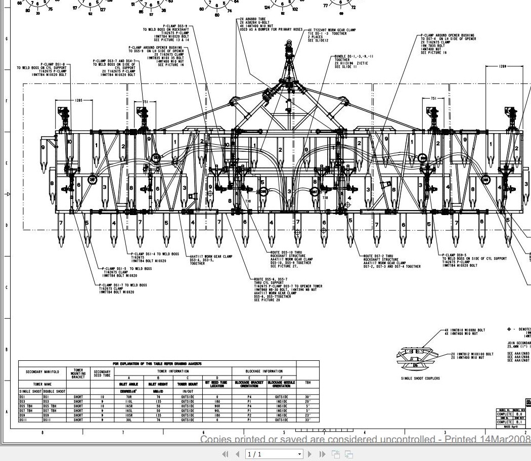 John Deere 1870 SS TBH Air Package JD90 Schematic Instruction AAA12686 10.2007